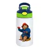 Παιδικό παγούρι θερμό, ανοξείδωτο, με καλαμάκι ασφαλείας, πράσινο/μπλε (350ml)