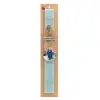Easter Set, wooden keychain & aromatic flat Easter candle (30cm) (TURQUOISE)