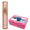 Easter Set, children's snack container PINK & scented flat Easter candle (30cm) (PINK)