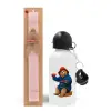 Easter Set, metallic aluminum bottle (500ml) & aromatic flat Easter candle (30cm) (PINK)