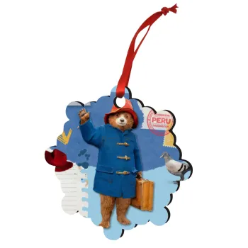 Αρκουδάκι Πάντινγκτον, Στολίδι Χριστουγεννιάτικο στολίδι snowflake ξύλινο 7.5cm