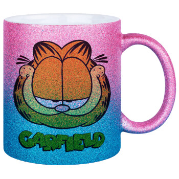 Garfield, Κούπα Χρυσή/Μπλε Glitter, κεραμική, 330ml
