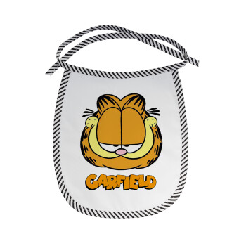 Garfield, Σαλιάρα μωρού αλέκιαστη με κορδόνι Μαύρη