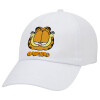 Garfield, Καπέλο ενηλίκων Jockey Λευκό (snapback, 5-φύλλο, unisex)