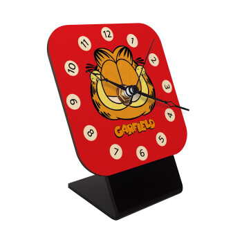 Garfield, Quartz Table clock in natural wood (10cm)
