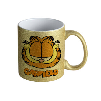 Garfield, Κούπα Χρυσή Glitter που γυαλίζει, κεραμική, 330ml