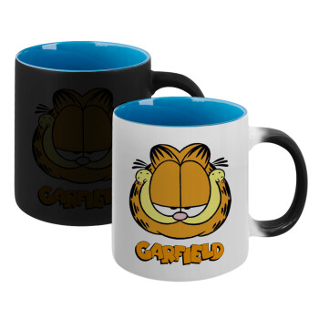 Garfield, Κούπα Μαγική εσωτερικό μπλε, κεραμική 330ml που αλλάζει χρώμα με το ζεστό ρόφημα (1 τεμάχιο)