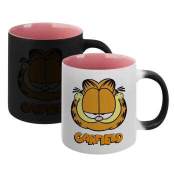 Garfield, Κούπα Μαγική εσωτερικό ΡΟΖ, κεραμική 330ml που αλλάζει χρώμα με το ζεστό ρόφημα (1 τεμάχιο)