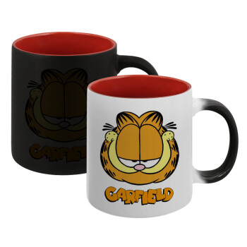 Garfield, Κούπα Μαγική εσωτερικό κόκκινο, κεραμική, 330ml που αλλάζει χρώμα με το ζεστό ρόφημα (1 τεμάχιο)