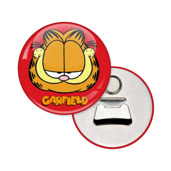 Garfield, Μαγνητάκι και ανοιχτήρι μπύρας στρογγυλό διάστασης 5,9cm