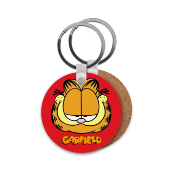 Garfield, Μπρελόκ Ξύλινο στρογγυλό MDF Φ5cm