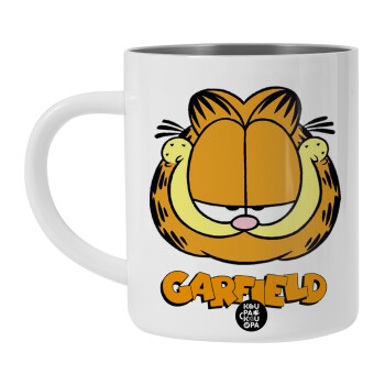 Garfield, BIG Mug Stainless steel double wall (450ml, White)