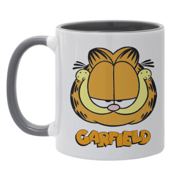 Garfield, Κούπα χρωματιστή γκρι, κεραμική, 330ml