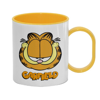 Garfield, Κούπα (πλαστική) (BPA-FREE) Polymer Κίτρινη για παιδιά, 330ml