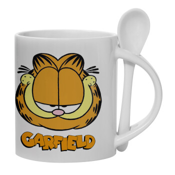 Garfield, Ceramic coffee mug with Spoon, 330ml (1pcs)