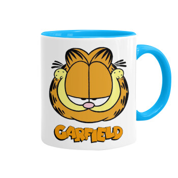 Garfield, Κούπα χρωματιστή γαλάζια, κεραμική, 330ml