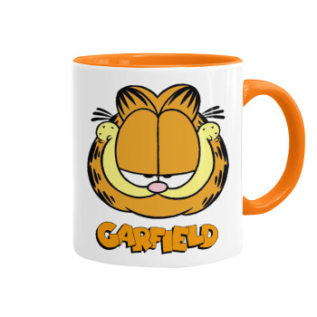 Garfield, Κούπα χρωματιστή πορτοκαλί, κεραμική, 330ml
