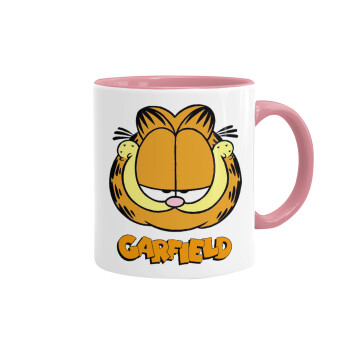 Garfield, Κούπα χρωματιστή ροζ, κεραμική, 330ml
