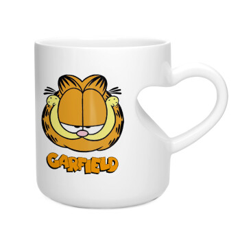Garfield, Κούπα καρδιά λευκή, κεραμική, 330ml