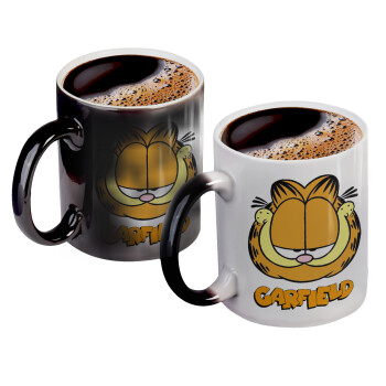 Garfield, Color changing magic Mug, ceramic, 330ml when adding hot liquid inside, the black colour desappears (1 pcs)