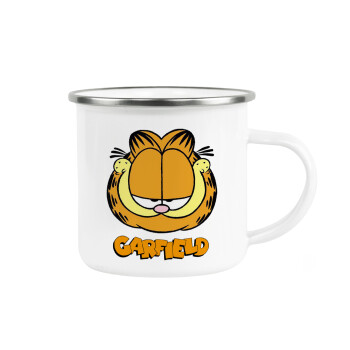 Garfield, Metallic enamel cup white 360ml