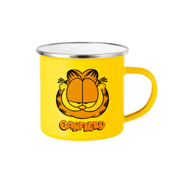 Garfield, Κούπα Μεταλλική εμαγιέ Κίτρινη 360ml