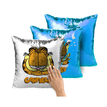 Garfield, Μαξιλάρι καναπέ Μαγικό Μπλε με πούλιες 40x40cm περιέχεται το γέμισμα
