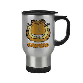 Garfield, Κούπα ταξιδιού ανοξείδωτη με καπάκι, διπλού τοιχώματος (θερμό) 450ml