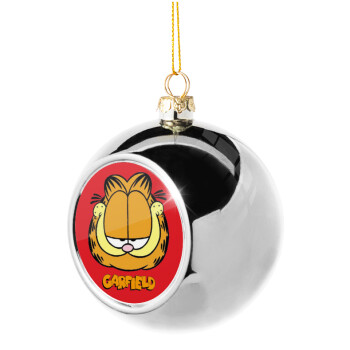 Garfield, Silver 8cm Christmas tree ball ornament