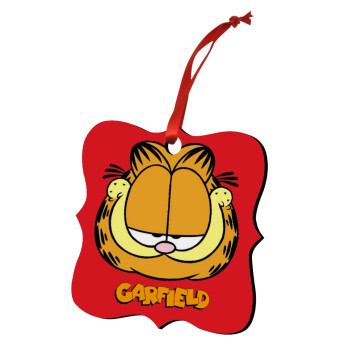 Garfield, Στολίδι Χριστουγεννιάτικο στολίδι polygon ξύλινο 7.5cm