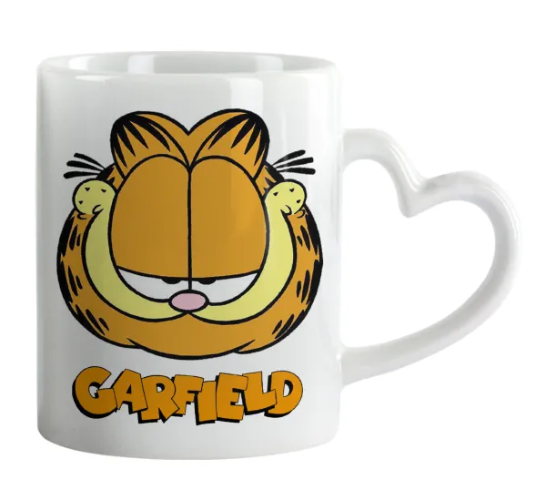 Garfield — Mug heart handle, ceramic, 330ml