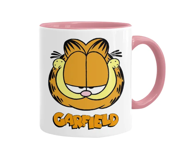 Garfield — Κούπα χρωματιστή ροζ, κεραμική, 330ml