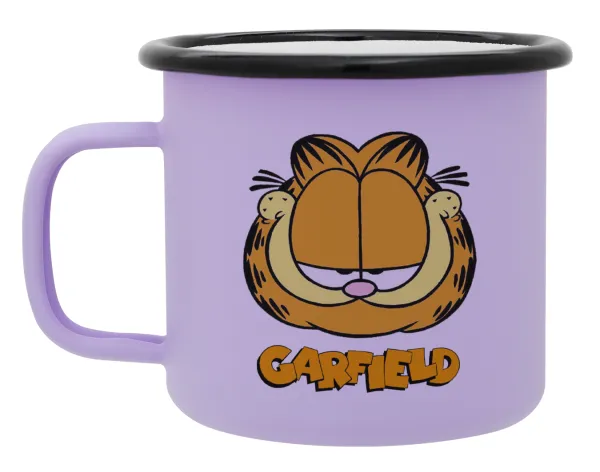 Garfield — Metal enamel mug, matte light pastel purple, 360ml