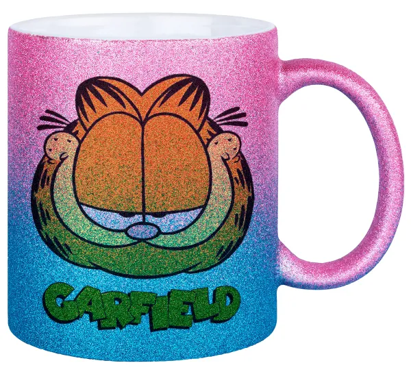 Garfield — Gold/blue glitter mug, ceramic, 330ml
