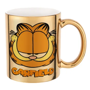 Garfield, Κούπα κεραμική, χρυσή καθρέπτης, 330ml
