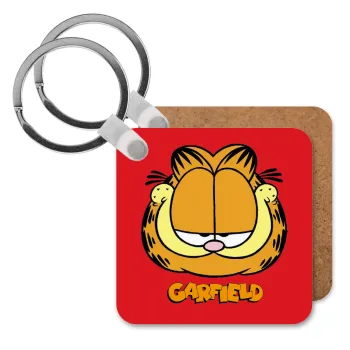 Garfield, Μπρελόκ Ξύλινο τετράγωνο MDF