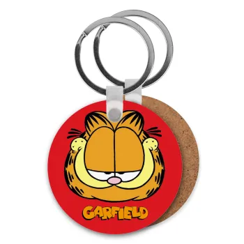Garfield, Μπρελόκ Ξύλινο στρογγυλό MDF Φ5cm