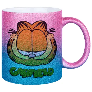Garfield, Κούπα Χρυσή/Μπλε Glitter, κεραμική, 330ml