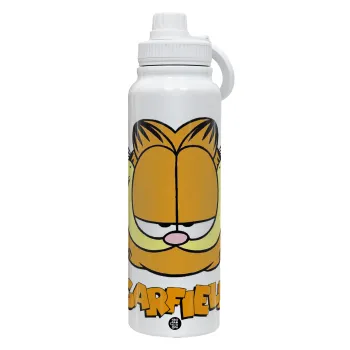 Garfield, Θερμός 1L Ανοξείδωτο με Βάση Κινητού & Διπλά Τοιχώματα