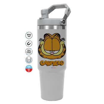 Garfield, ΓΚΡΙ χρώματος Θερμός Ανοξείδωτο 890ml (30oz) με χερούλι