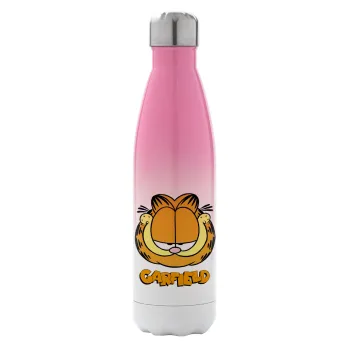 Garfield, Metal mug thermos Pink/White (Stainless steel), double wall, 500ml