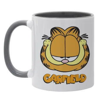 Garfield, Κούπα χρωματιστή γκρι, κεραμική, 330ml