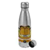 Metallic water bottle, stainless steel, 750ml
