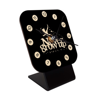 Peter pan, Never Grow UP, Quartz Table clock in natural wood (10cm)