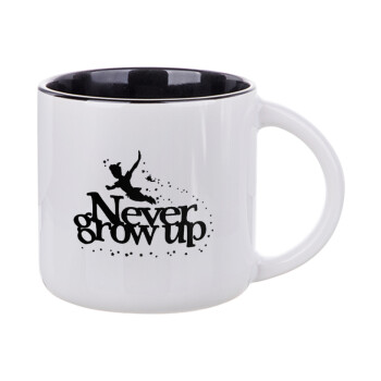 Peter pan, Never Grow UP, Κούπα κεραμική 400ml Λευκή/Μαύρη