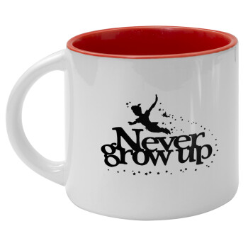 Peter pan, Never Grow UP, Κούπα κεραμική 400ml Λευκή/Κόκκινη