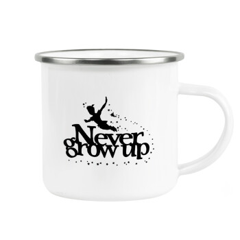 Peter pan, Never Grow UP, Metallic enamel cup white 360ml