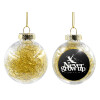 Transparent Christmas tree ball ornament with gold filling 8cm