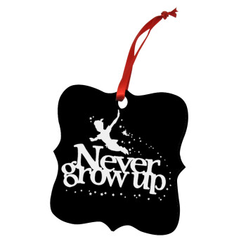 Peter pan, Never Grow UP, Christmas ornament polygon wooden 7.5cm