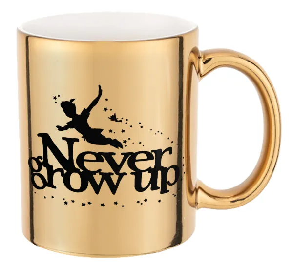 Peter pan — Mug ceramic, gold mirror, 330ml